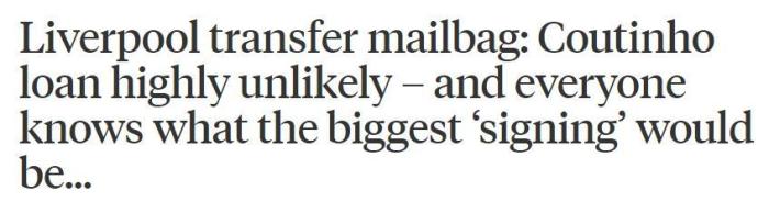 TA：红军不可能租库蒂尼奥，续约法老是最佳引援