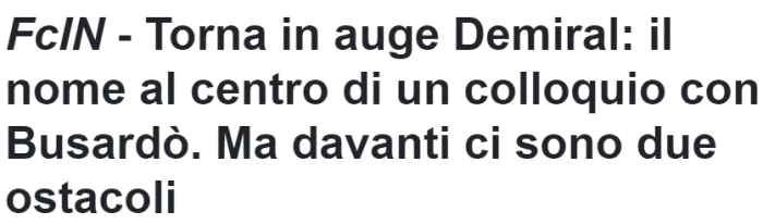土媒：国米有意引进德米拉尔接替什克
