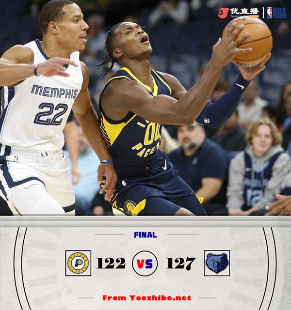灰熊127-122战胜步行者 罗斯13分 小贾伦18+5+5 马瑟林18+7