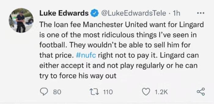 记者：曼联外租林加德的价格是我见过最荒唐的事情