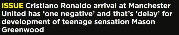 红军旧将：C罗的到来会影响格林伍德成长