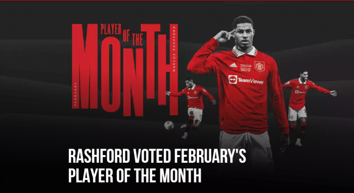 官方：拉什福德当选曼联2月最佳球员