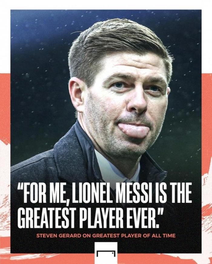 杰拉德：在我看来，梅西是历史最佳球员