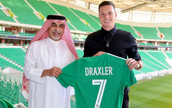 早报：德拉克斯勒加盟多哈国民 转会费2000万欧