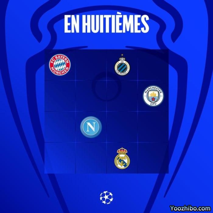 欧冠16强确定5队：那不勒斯、布鲁日最令人意外