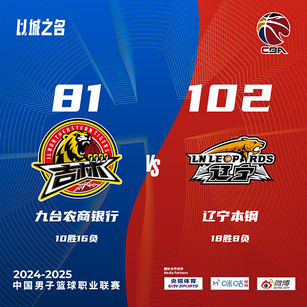 辽宁102-81大胜吉林笑傲东北德比 鄢手骐20分 赵继伟复出7+13助