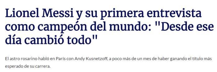 梅西谈世界杯夺冠：从那天起一切都变了