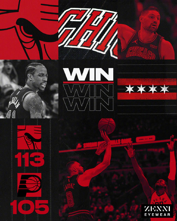 公牛113-105战胜步行者 拉文32+5 德罗赞24分 勒韦尔27+9