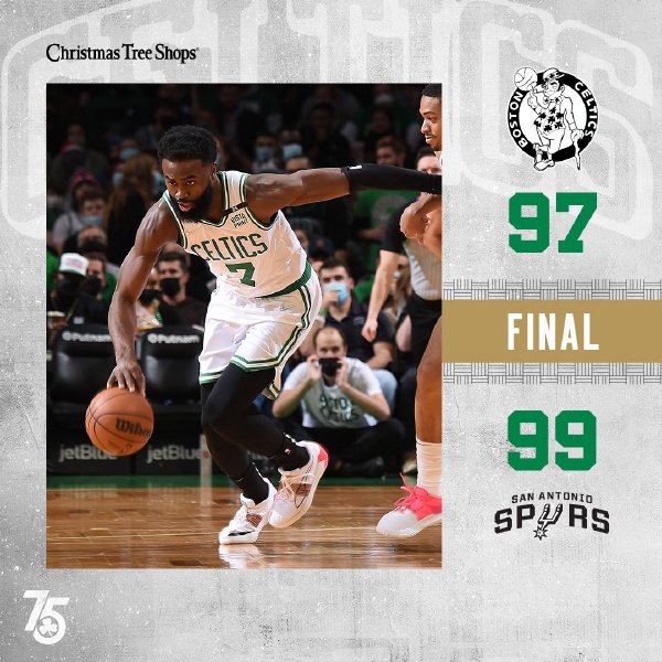 马刺99-97击败凯尔特人 穆雷22+9+12 瓦塞尔17+6 布朗30+6