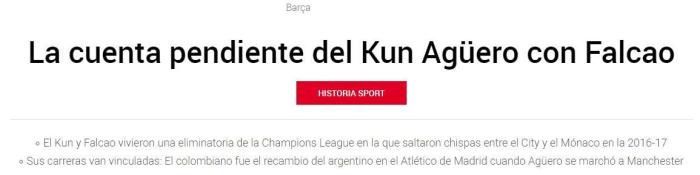 每体：阿圭罗可能在对阵巴列卡诺的比赛中首发出场