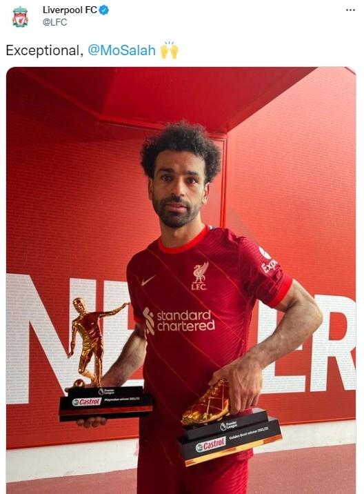 4次金靴仅次亨利！萨拉赫包揽英超金靴&助攻王