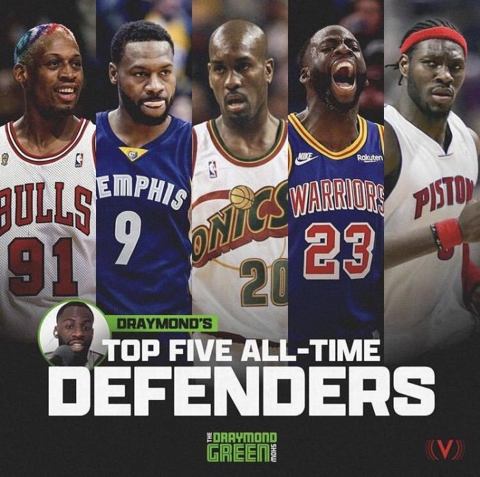无阿泰！追梦评历史最佳防守阵容：罗德曼+自己+科比终结者+大本！