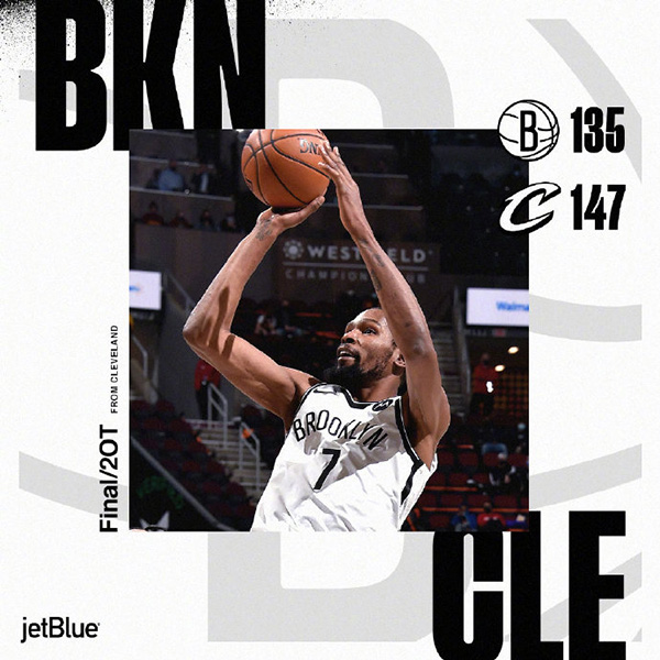 骑士147-135双加时胜篮网 塞克斯顿42分 三巨头合砍96分