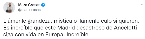 巴萨旧将：狗屎运？灾难性的皇马竟然在欧冠还活着