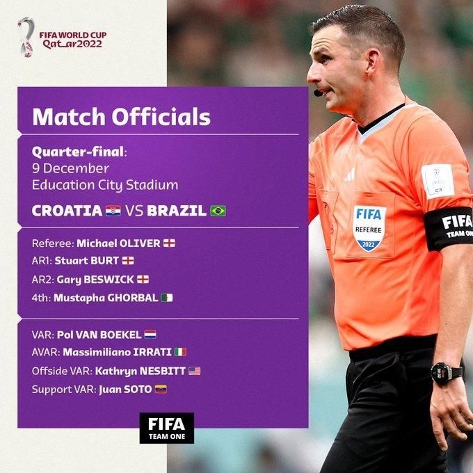 明晚两场1/4决赛裁判团队：拉霍斯执法荷阿大战