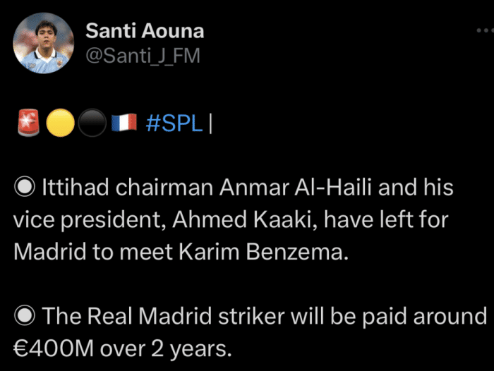 年薪再加1亿！曝沙特联赛冠军为本泽马提供2年4亿欧合同，比肩C罗