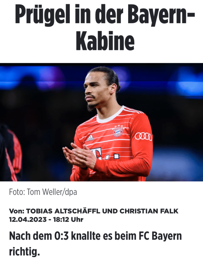 拜仁内讧？欧冠完败曼城后，两大射手爆发激烈冲突！