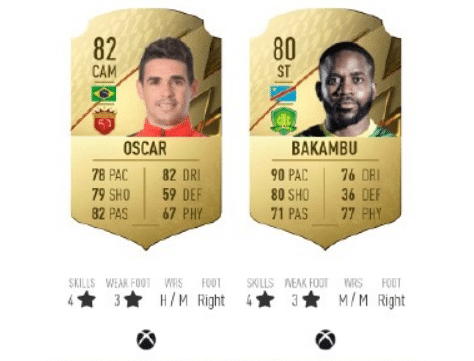 FIFA22中超球员评分曝光：奥斯卡第一