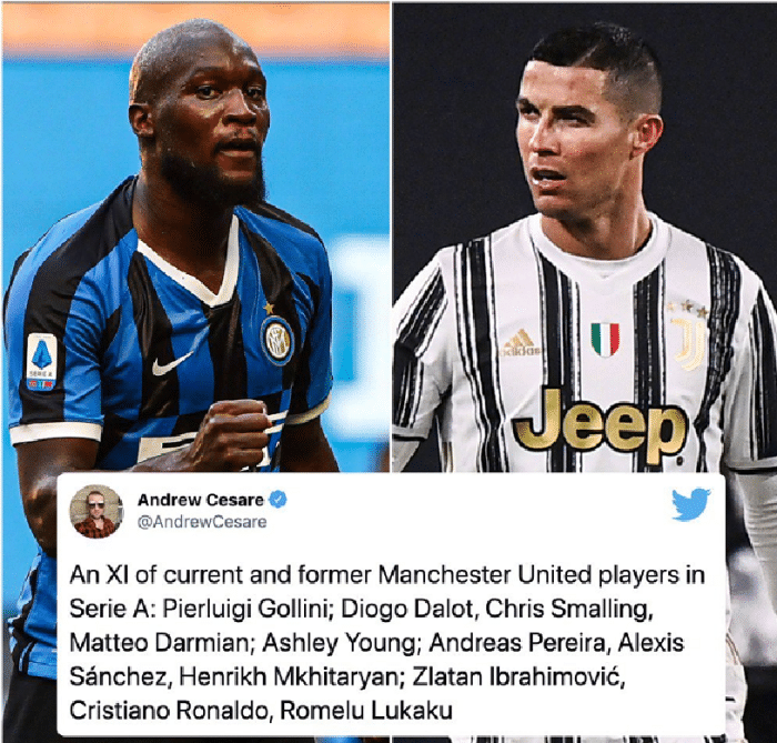 盘点意甲现役前曼联球员阵容：C罗卢卡库领衔，这阵容啥水平！