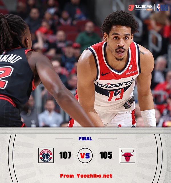 奇才107-105胜公牛 普尔23+5 德罗赞27+6+5断&压哨绝杀失败