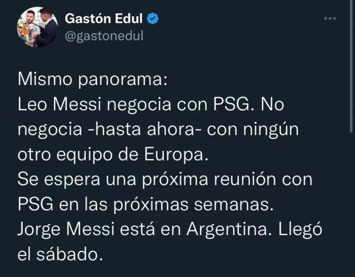 阿根廷跟队记者：梅西将继续和巴黎谈续约