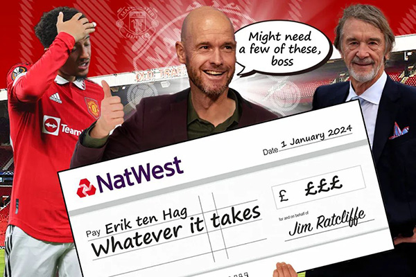 曼联冬窗欲再买两人，滕哈格明确赛季目标！拉爵愿意给钱引援支持