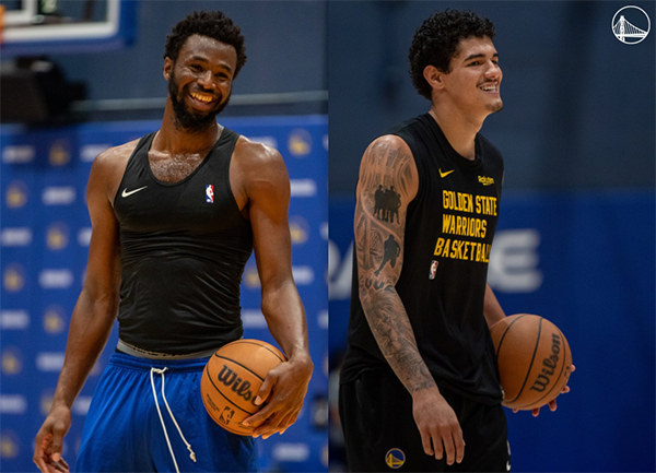 勇士众将回归训练，维金斯开怀大笑，库明加黄发造型似罗德曼引热议