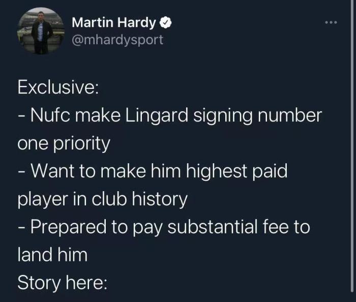 记者：纽卡准备在冬窗提供队史顶薪签林加德