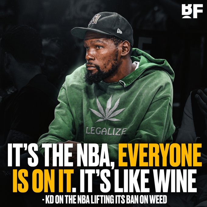 杜兰特回应解禁大麻：致电总裁主张解除禁令 透露联盟每个人都抽大麻