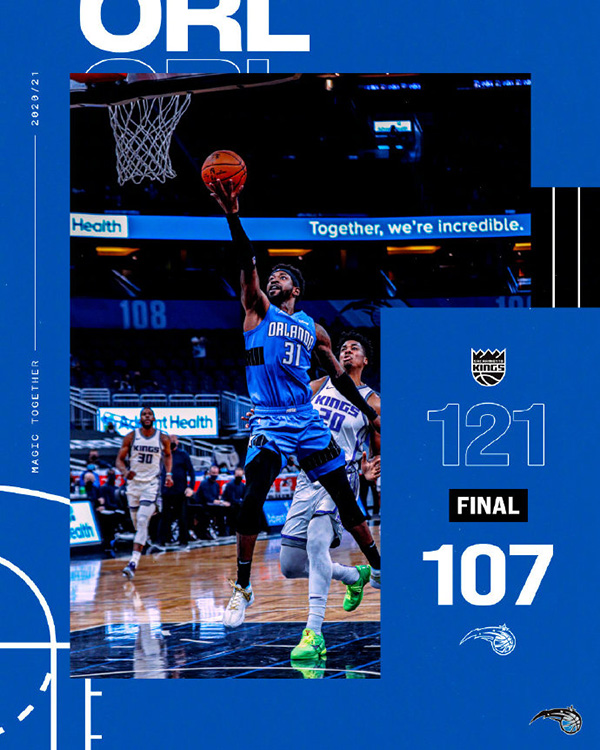 国王121-107轻取魔术 希尔德29+5 武切维奇26+9