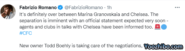 罗马诺：No姐确定离开切尔西，官宣即将到来