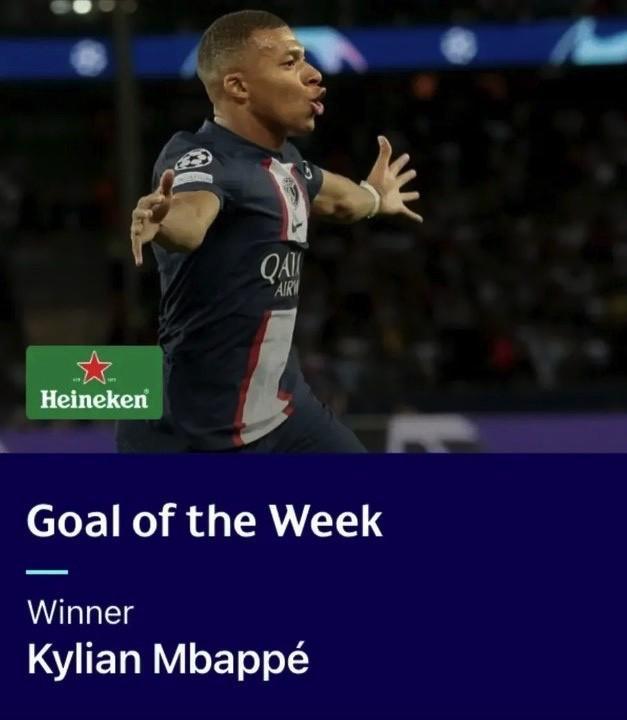 欧冠本轮官方最佳阵出炉！莱万获MVP，姆巴佩凌空斩当选最佳进球