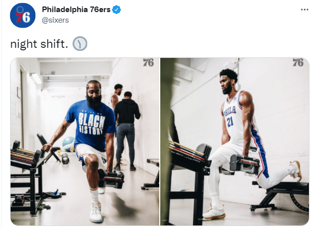 恩比德回应首次联手哈登，赛后加练！76人双巨一起采访满脸幸福笑容