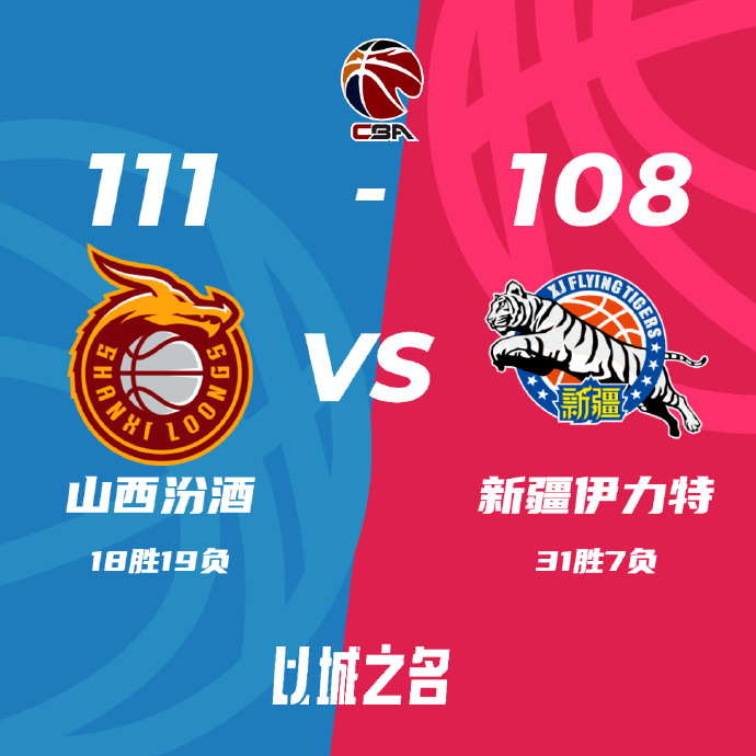 山西111-108险胜新疆 原帅26+7 齐麟31分