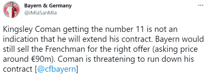 法尔克：科芒改号码不代表一定留队