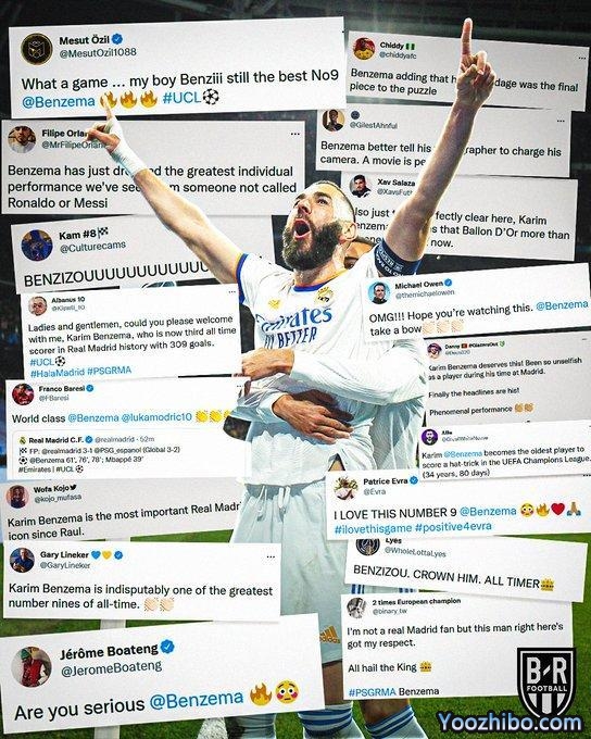 本泽马生涯已入411球，追平亨利并列法国第一