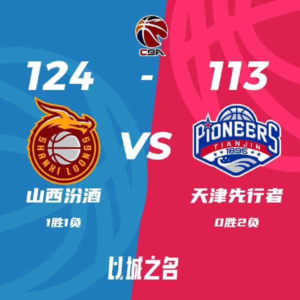 山西124-113轻取天津 赖特37+10 葛昭宝15+9 林庭谦22分