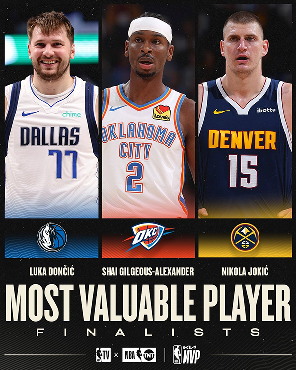 七大奖项候选人揭晓:约基奇冲击 MVP 库里文班争年度大奖