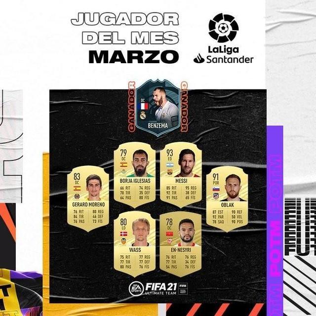 3场5球1助！本泽马当选西甲三月最佳球员