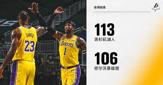 湖人113-106险胜雄鹿 詹姆斯34+5+8 波普7记三分