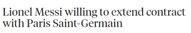 TA：梅西向巴黎表达留队意愿