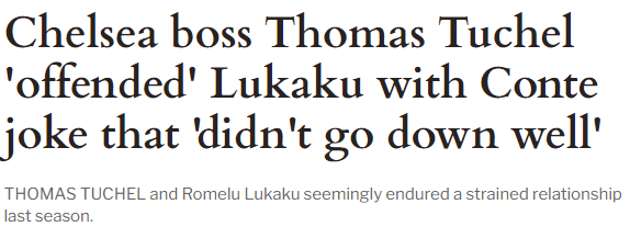 记者：图赫尔曾调侃卢卡库，说孔蒂是他爸爸