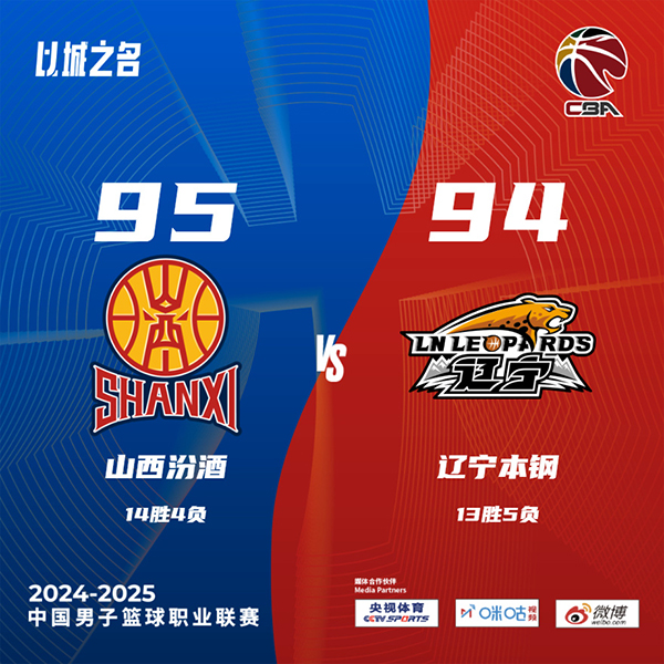 山西95-94险胜辽宁 张宁22分 威尔斯40分 辽宁最后边线球失误