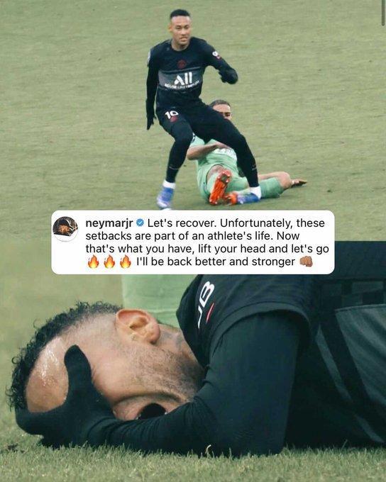 脚踝严重变形！队报：内马尔可能因伤缺阵6周