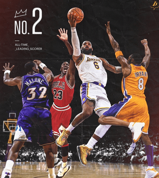 超越马龙！詹皇迎里程碑，球迷起立鼓掌，湖人官方：见证传奇