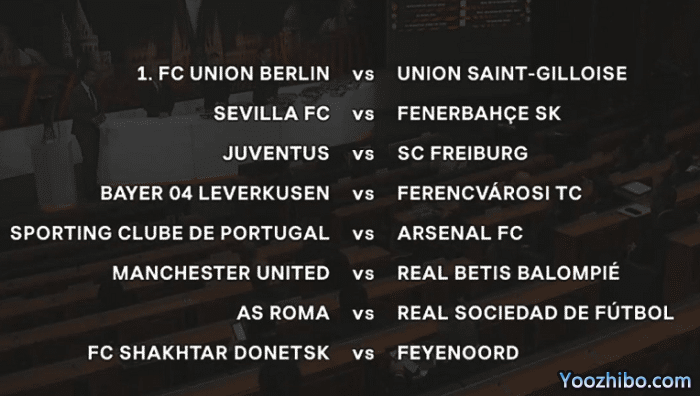 欧联杯1/8决赛抽签！阿森纳大战葡体，​曼联VS贝蒂斯，尤文苦战