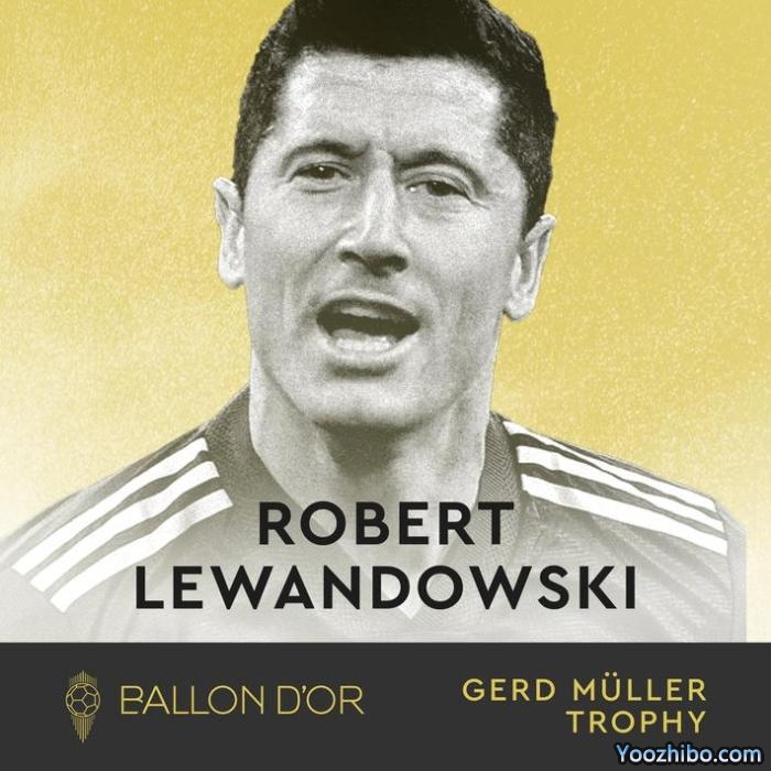 官方：莱万荣获2022年盖德穆勒奖，蝉联奖项