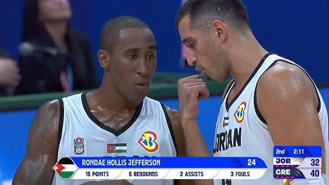 希腊男篮92-71击败约旦男篮 字母哥哥9+5 杰弗森24+9
