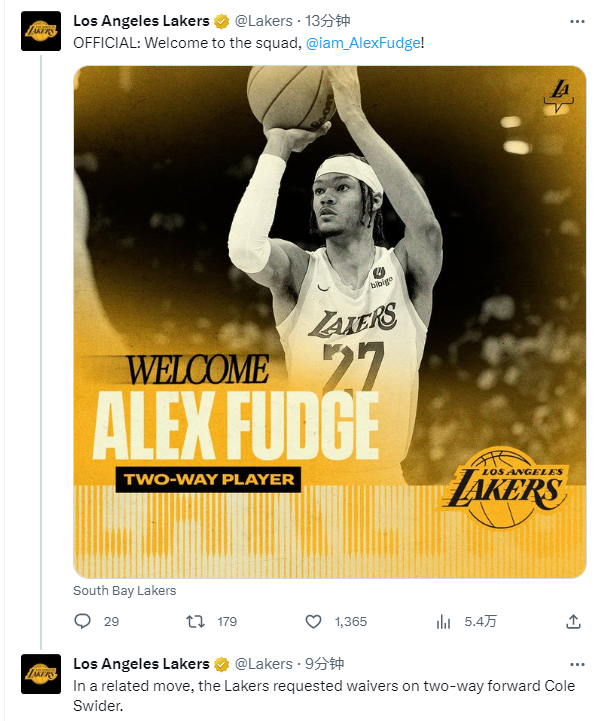 湖人新16人名单出炉：詹姆斯领衔冲冠 里夫斯续约留守错失大合同