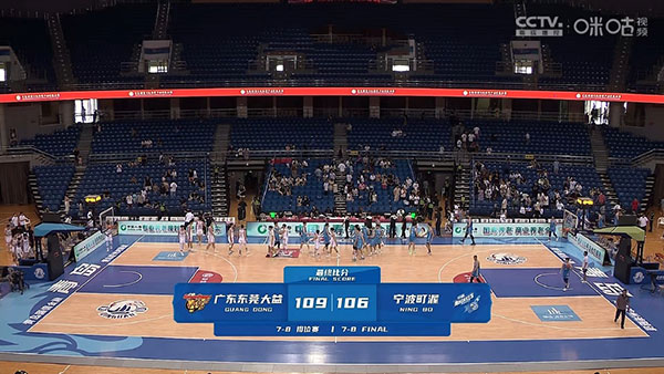 广东109-106战胜宁波 徐杰23+6 张昊17+19 满奕呈22+6